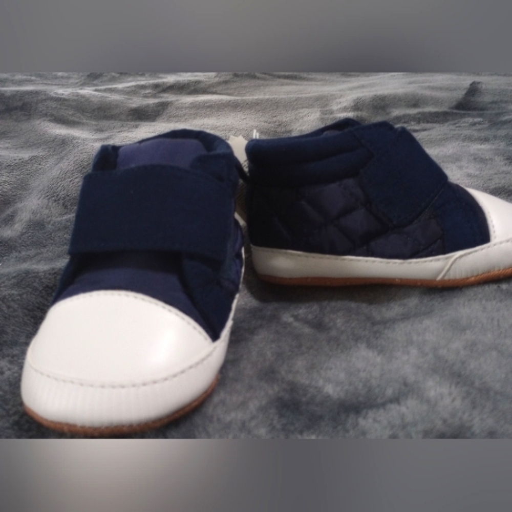 NWT Navy Blue Quilted slip on shoes for babies 6-12 months